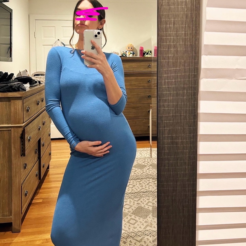 Long Sleeve Blue Maxi Dress